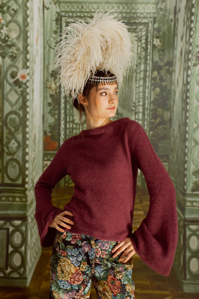 Ruby Hug Top Burgundy