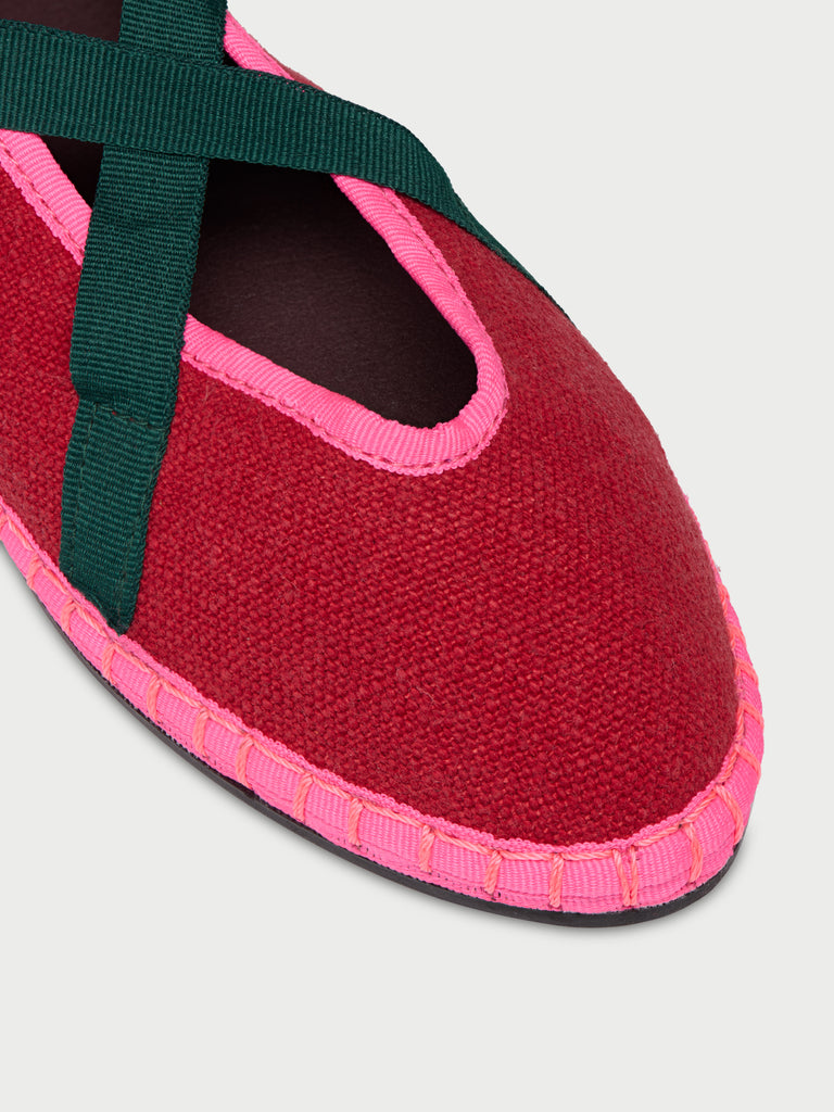 Ribbon Linen Cherry & Green